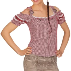 Overig Trachten Blouse Britt-Maren Wijnrood Luxe